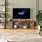 Bestier Up to 50% Off TV Stands: Bestier Farmhouse TV Stand 3-Tier (for TVs up to 60&quot;, Brown) $68 &amp; More + Free Shipping