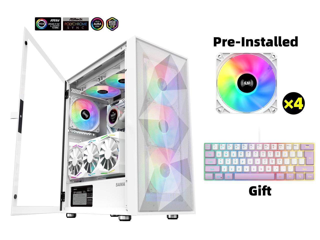 SAMA 3509 Open Door Tempered Glass ATX Mid Tower Gaming Computer Case (White) $ 65 + Free Shipping $65