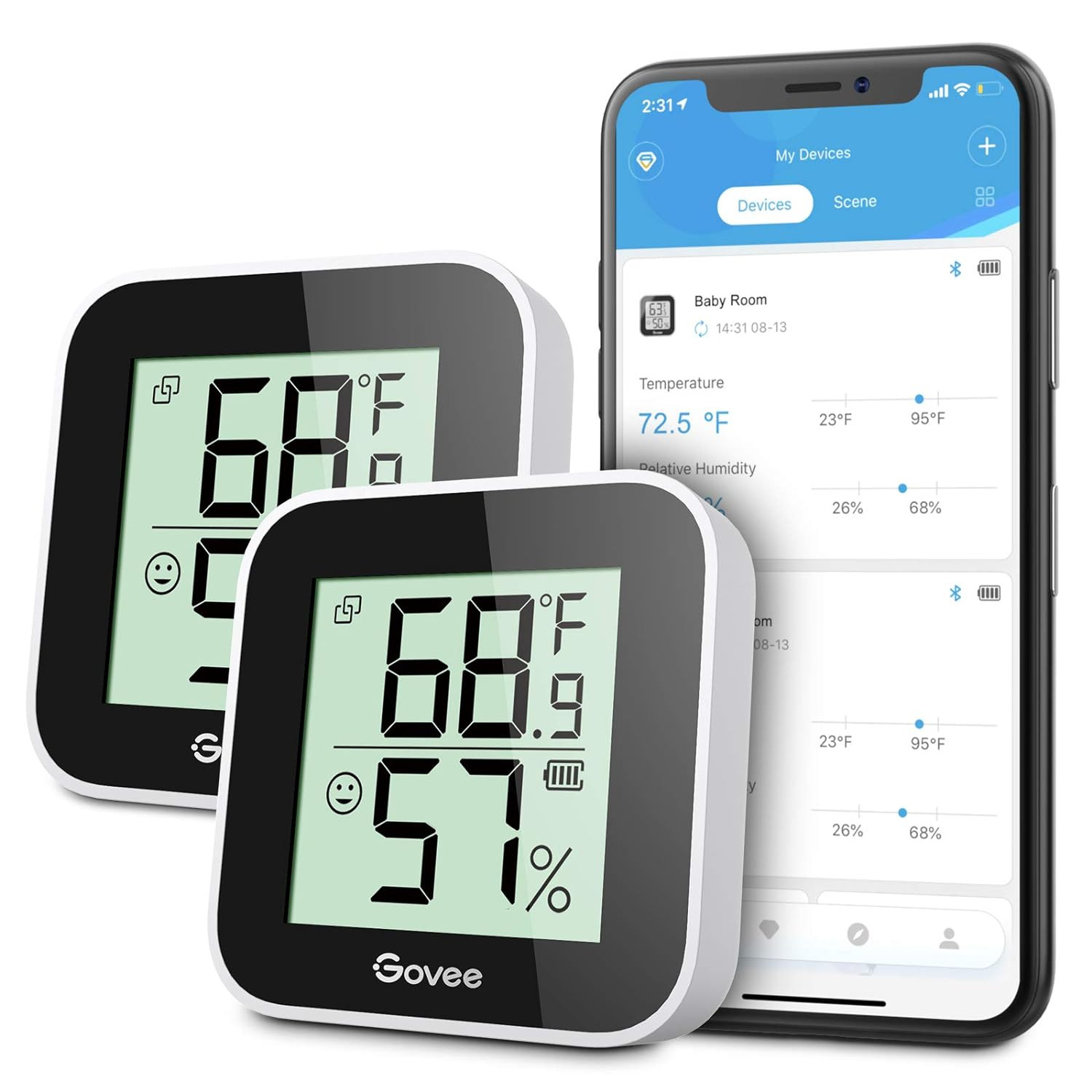 2-Pack Govee Temperature Humidity Monitor $15.59 + Free Shipping w/ Prime or orders 35+