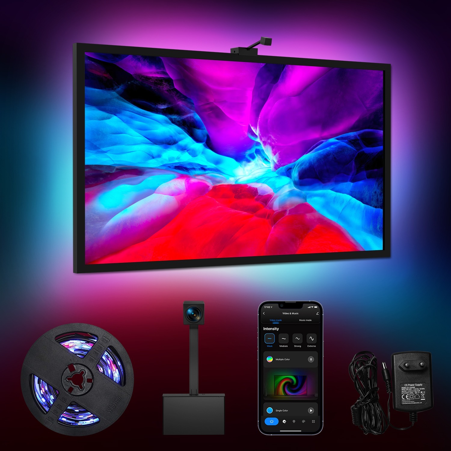 TOPVISION 16.4' TV LED Backlights w/ Camera (for 55 to 77" TVs) $39 + Free Shipping