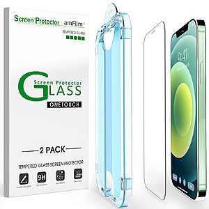 amFilm Screen Protector Glass for iPhone XR, Apple iPhone XR display With  Easy Installation Tray, Tempered Glass, 3 Pack