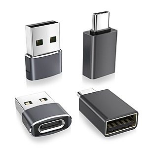 4-Pack Basesailor USB Adapters (2x USB-C to USB-A, 2x USB-A to USB-C) $4.05 