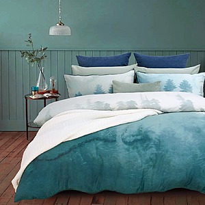 3-Piece David's Home 100% Cotton Duvet Cover Set: Queen 90"x90" Green $10, Khaki Beige $13.77 & More + Free Shipping w/ Prime or on $35+