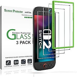amFilm Tempered Glass Screen Protectors for Handheld Consoles: 2-Pk Switch 2 $5.80 & More