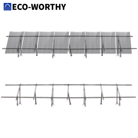 ECO-WORTHY Adjustable Solar Panel Mounting Brackets Kit System for 8PCS Panels $240 + Free Shipping