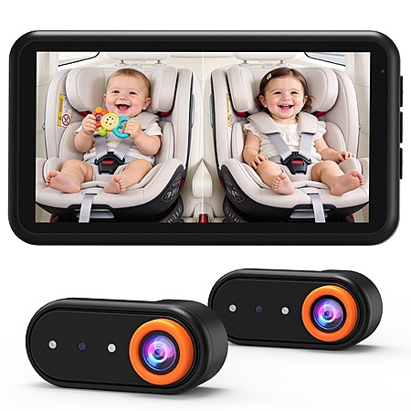 LUCKVIEW BM2 PRO Dual Baby Car Camera w/ 5.2" 1080P Display + IR Night Vision (Orange) $40.59 + Free Shipping