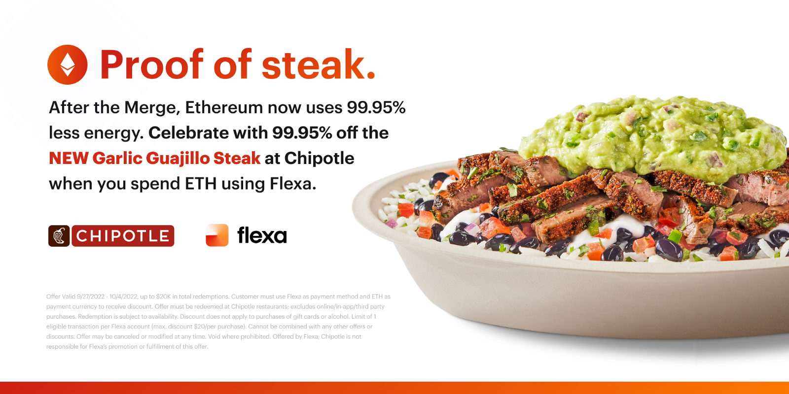 Chipotle - Pay with ETH via Flexa and Get 99.95% Off Your Order
