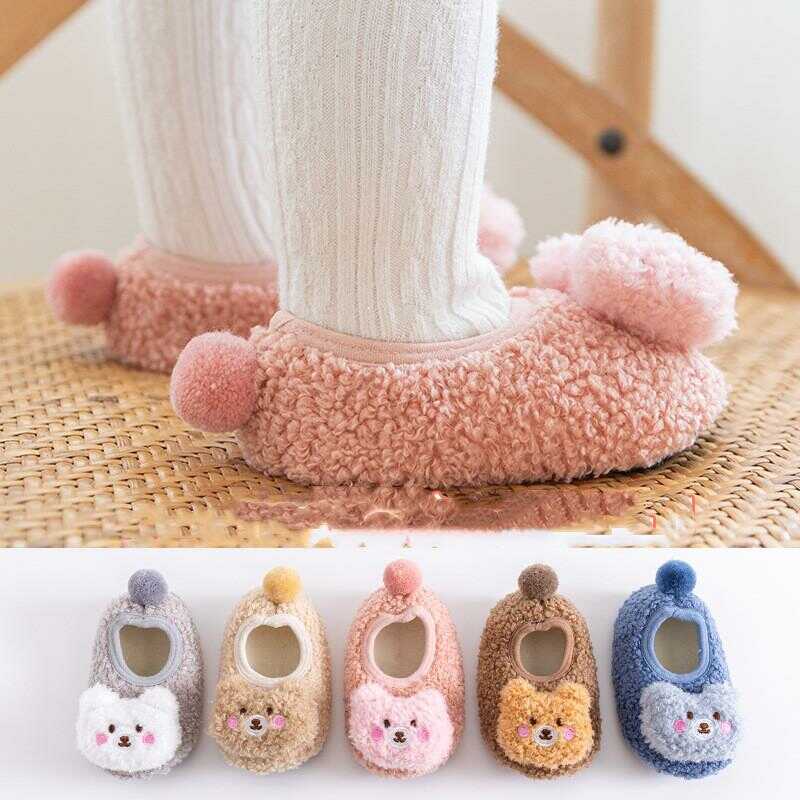 Soft Slipper Socks for Boys and Girls, Non-Slip Cozy Winter Fluffy Kids Toddler Shoes $4.99 + Free Shipping