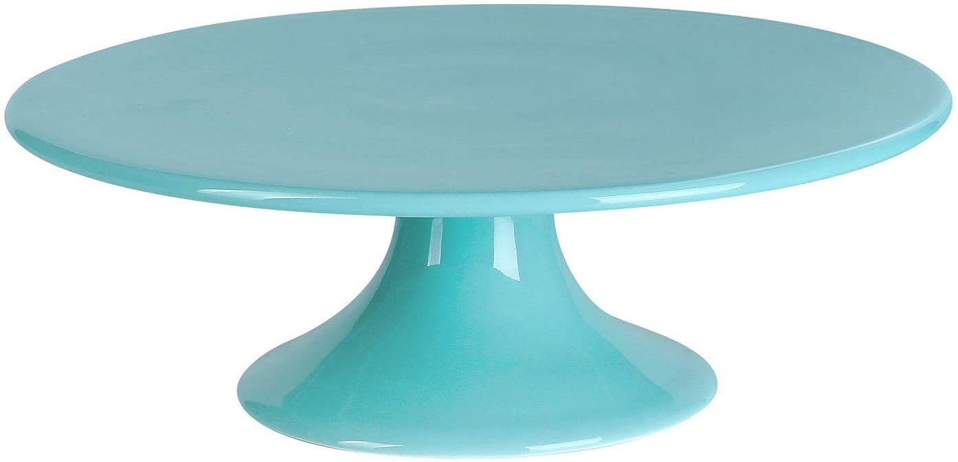 Sweese 10-Inch Turquoise Porcelain Cake Stand, Round Dessert Standand Other Events $14.99