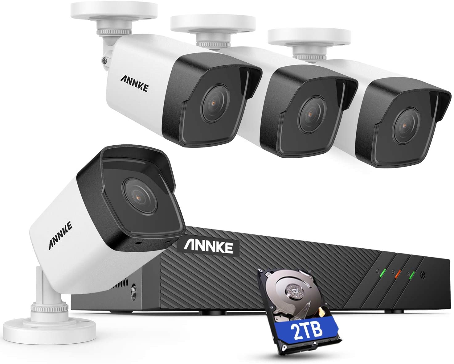 ANNKE H500 8CH Bullet PoE Home Security Camera System with 6MP H.265+ NVR, 4X 5MP Outdoor CCTV IP Camera, 2TB HDD $319.99 W/ FS