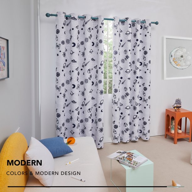 Deconovo Blackout Curtain Space Adventure for Kids Bedroom 2 Panels From $13.99 + Free Shipping on $35+