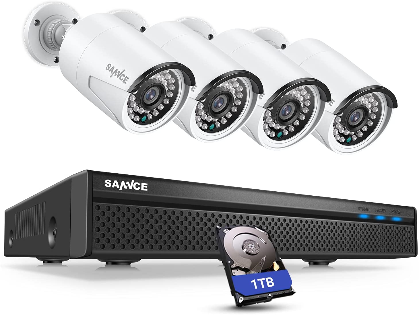 SANNCE 1080P PoE 8CH 5MP Surveillance Cameras, $215.99 + FS