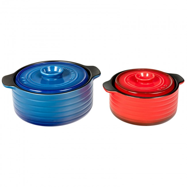 Costway 2 Pieces Ceramic Cookware Set with Lid and Insulated Handle $49 + Free Shipping
