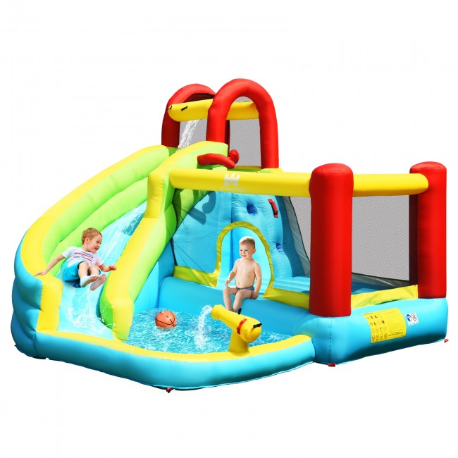   
      Costway 6 in 1 Inflatable Bounce House with Climbing Wall and Basketball Hoop without Blower $199 + Free Shipping
    