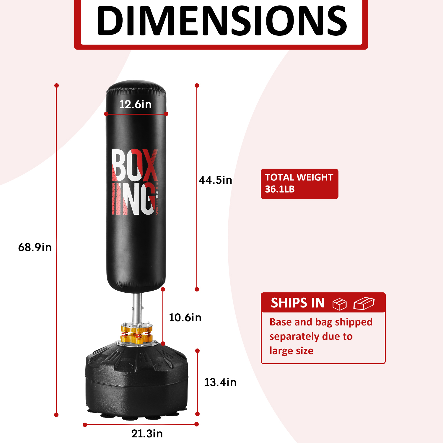 Punching Bag with Stand 70"300lbs, Freestanding Heavy Boxing Bag For