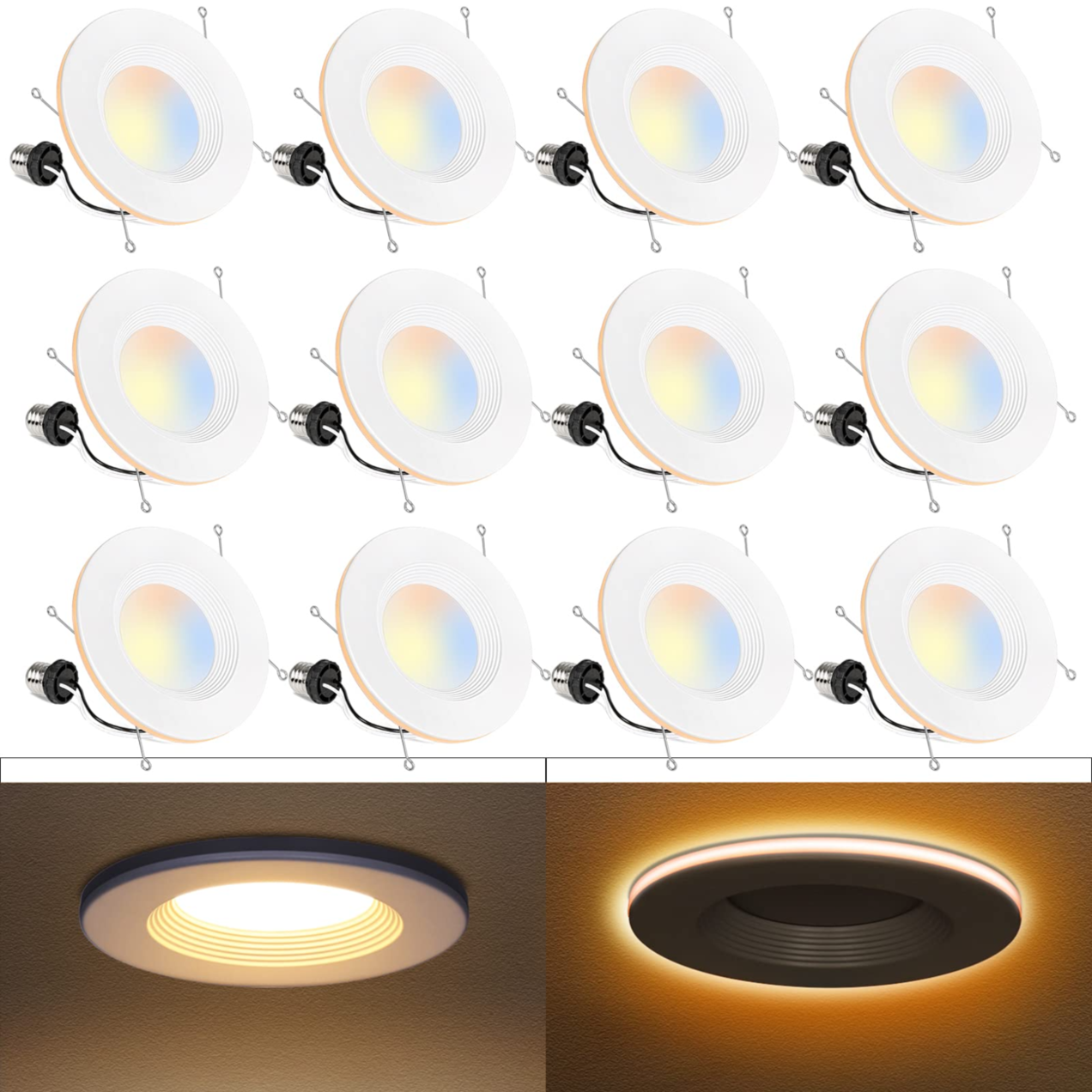 Hykolity 12 Pack 6 Inch Led Recessed Lighting with Night Light for $79.99 + Free Shipping