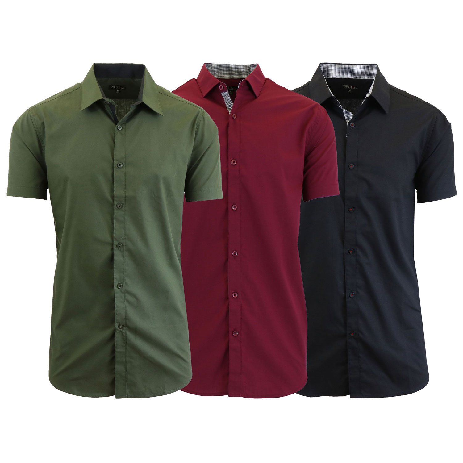 3 Pack Men's Slim Fit Short Sleeve Dress Shirts for $27.19 + Free Shipping