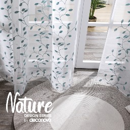 2-Pk Deconovo Leaf Embroidered Sheer Curtains $7.20~$12.40 + Free Shipping w/ Prime or Orders $25+