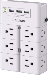 POWSAV 12-Outlet Extender with 3 USB Ports $13.59 + Free Shipping w/ Prime or on Orders $25+