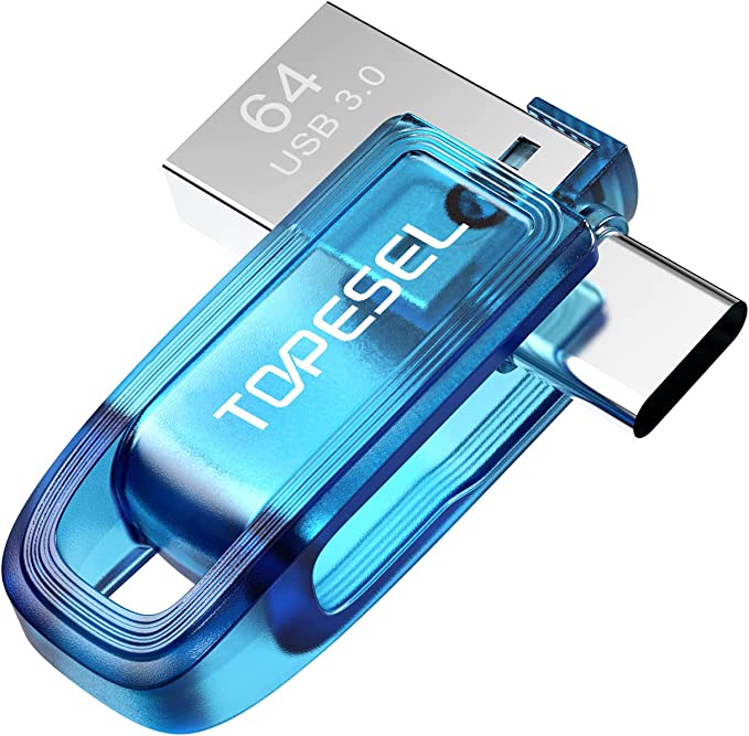 TOPESEL 2 in 1 64GB Type C/Type A USB OTG Dual Flash Drive $8 + Free Shipping w/ Prime or Orders $25+