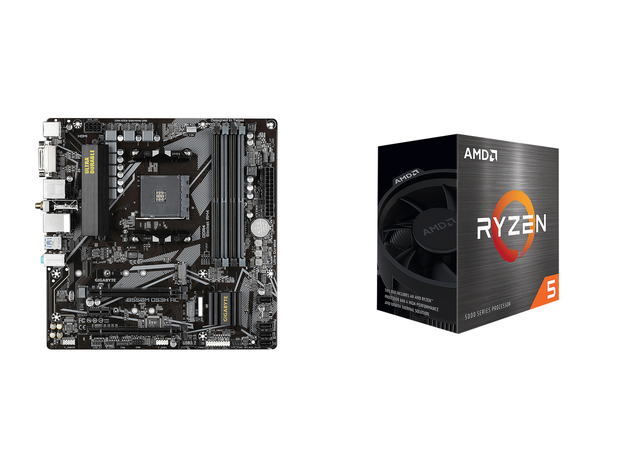 AMD Ryzen 5 5600 + GIGABYTE B550M DS3H AM4 AMD B550 Micro-ATX Motherboard Combo $235 + Free Shipping