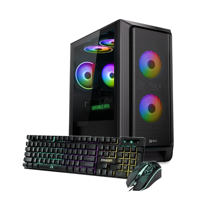 IPASON Gaming Desktop: AMD Ryzen 5 5600G, NVIDIA RTX 4060Ti, 16GB
