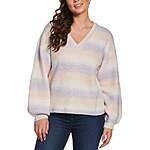 Rafaella Sportswear Ombre Stripe Slouchy Rib V Neck Sweater - $34.99 + FS On Orders $75+