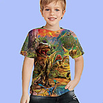 Kids' 3D Print T-shirts Unicorn Animal Tops From $5.99, 2-Piece Boys' Cartoon Outfit Set $6.99, Girls' 3D Print Floral Dresses $7.99 + FS on Orders $25+