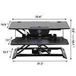35 inch Electric sit Stand Desk Converter For $130.99 + Free Shipping