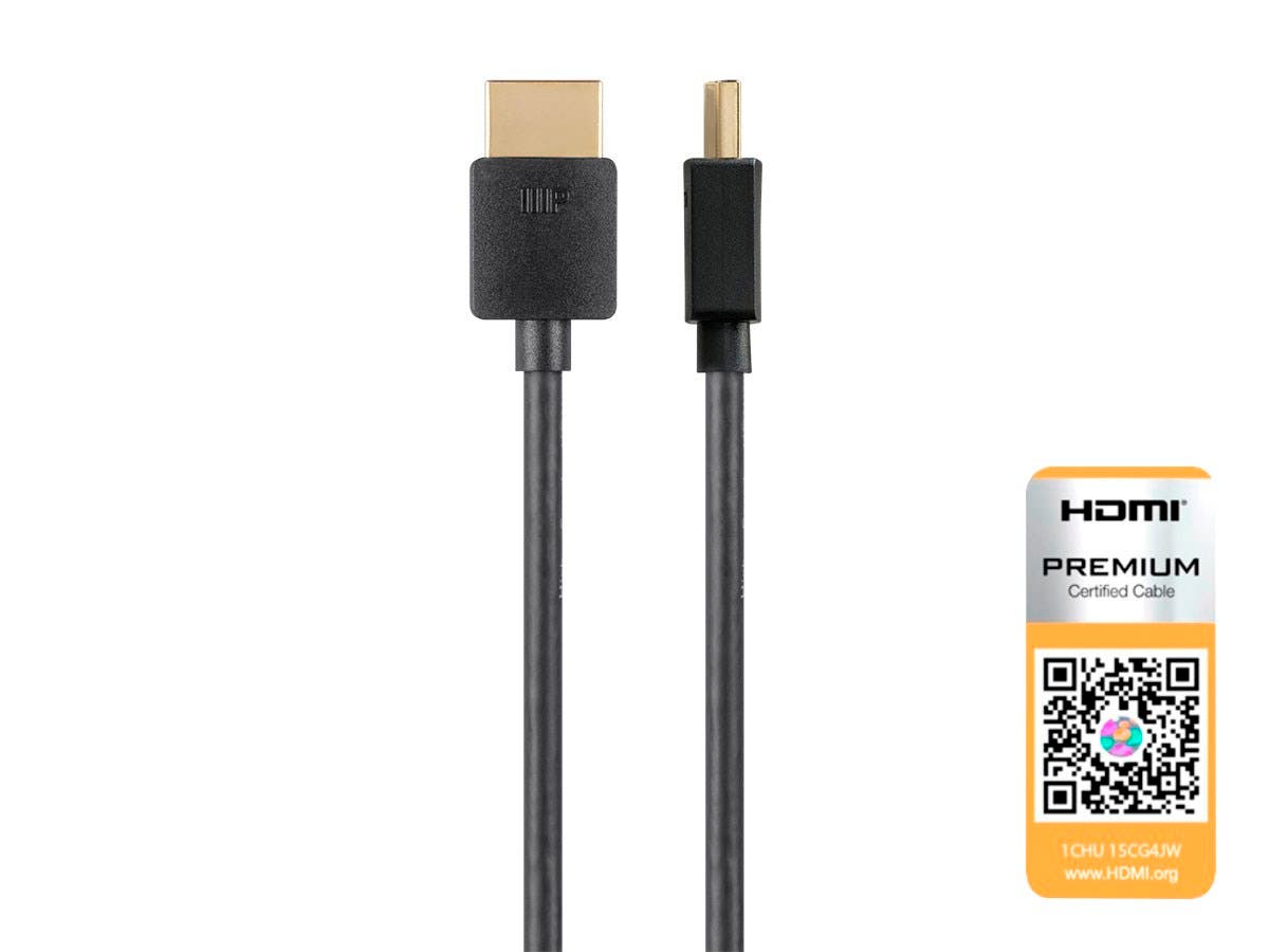 4 x Monoprice 4K Slim Certified Premium High Speed HDMI Cable 2ft - 18Gbps Black - $13 w/ free shipping