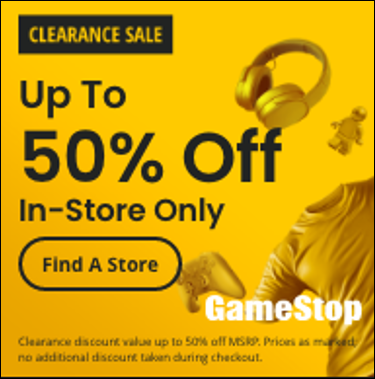 GameStop In-Store Only: Up to 50% off Clearance Sale $4.99