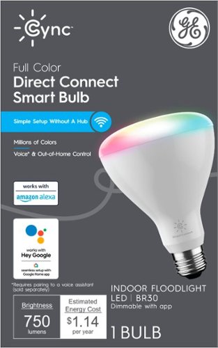 GE - Cync Smart Direct Connect Light Bulb (1 BR30 LED Color Changing Light Bulb), 65W  Replacement - Full Color $9.49 + Free Curbside Pickup at Best Buy