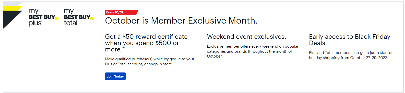 My Best Buy Plus/Total Members: Spend $500+ on Qualifying Products, Get