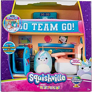Squishville by Original Squishmallows Darling Diner Playset - Includes  2-Inch Heidi The Husky Plush, Jukebox, French Fries, and Diner Playscene -  Toys