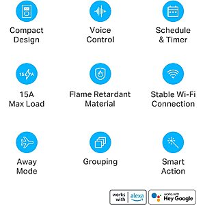Kasa Smart Plug Ultra Mini 15A Smart Home Wi-Fi Outlet Works with Alexa  Googl