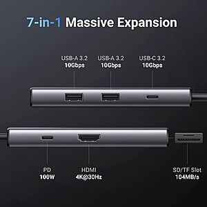 ikling USB C Hub, 9-in-1 USB C Adapter with 4K USB C to HDMI, VGA, Gigabit  Ethernet, 100W PD, 2 USB-A 5 Gbps, MicroSD/SD Card Reader, USB C Dock for