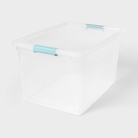 66qt Clear Storage Bin with Latches - Brightroom™ $6.3