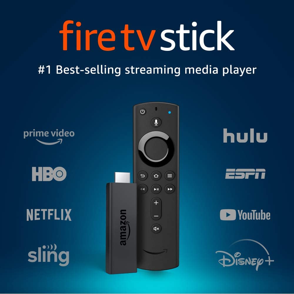 Fire TV Stick streaming media player with Alexa built in, includes Alexa Voice Remote, HD, easy set-up, released 2019 $21