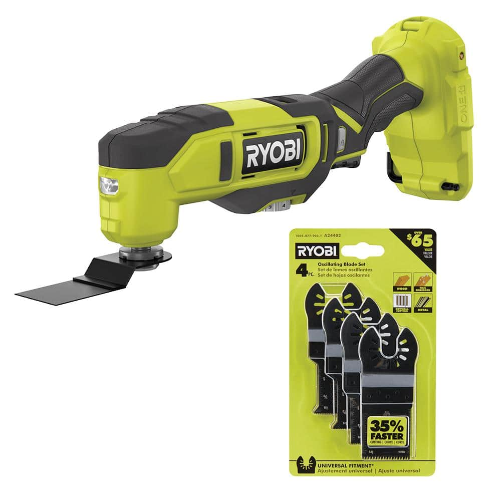 RYOBI ONE+ 18V Cordless MultiTool (Tool Only) with 4Piece Wood and