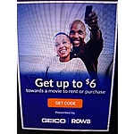 Roku Geico $6 code for movie rental or purchase - ROW8