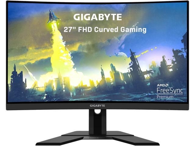 GIGABYTE G27FC A 27" 165Hz 1920 x 1080 1ms (MPRT), 91% DCI-P3, FreeSync Premium, 1 x Display Port 1.2, 2 x HDMI 1.4, 2 x USB 3.0 Curved Gaming Monitor - $199.99