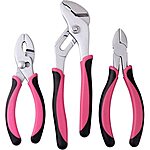 APOLLO TOOLS Set of 3 Pliers in Pink - Pink Ribbon - DT5008P Free Shipping w/ Prime or on orders $25+