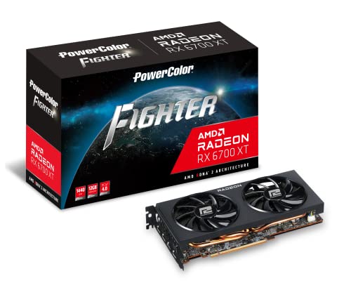 PowerColor Fighter AMD Radeon RX 6700 XT Gaming Graphics Card with 12GB GDDR6 Memory, Powered by AMD RDNA 2, Raytracing, PCI Express 4.0, HDMI 2.1, AMD Infinity Cache $359.99