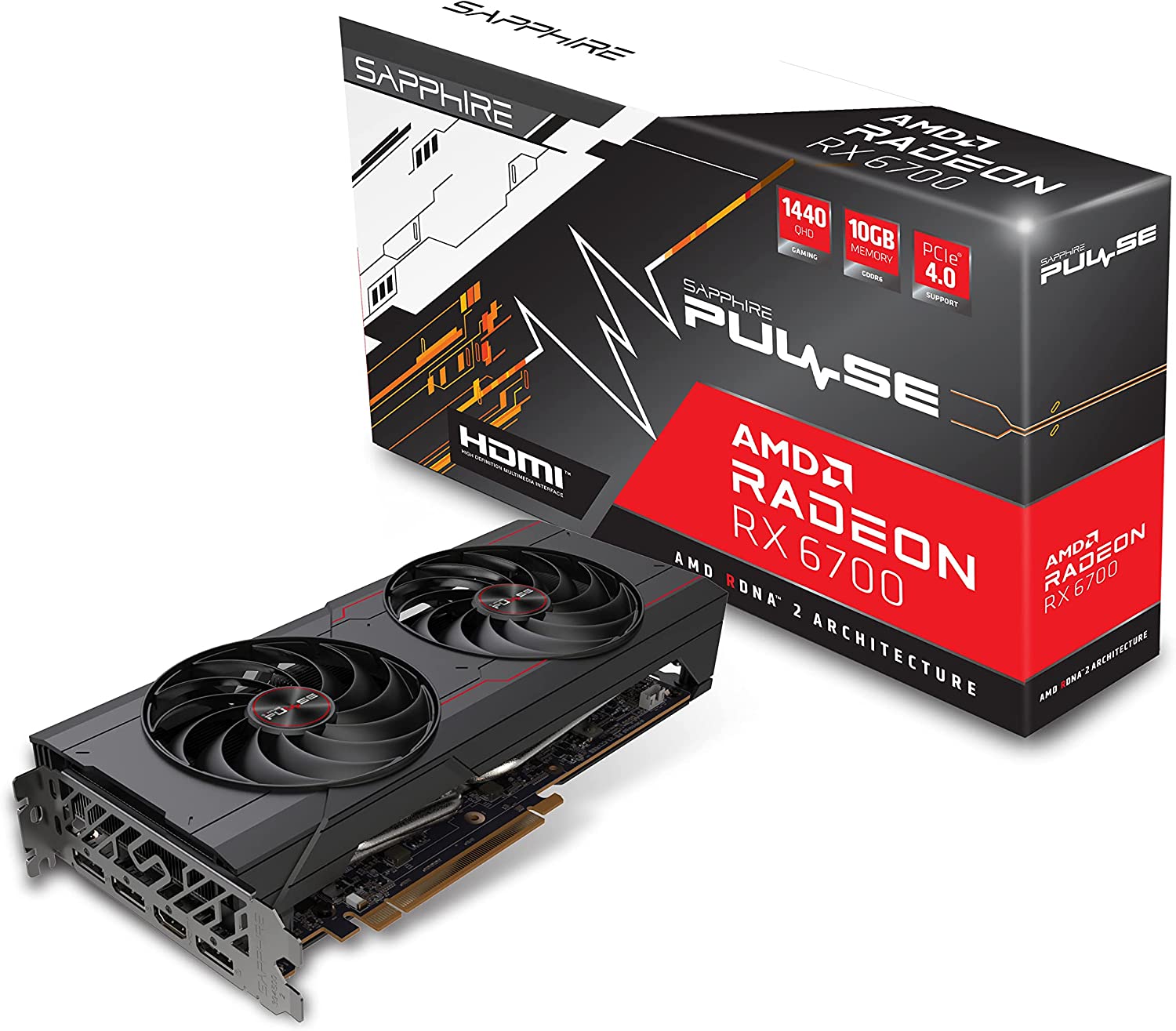 Sapphire 11321-02-20G Pulse AMD Radeon RX 6700 Gaming OC Graphics Card with 10GB GDDR6, AMD RDNA 2, Black $329.99
