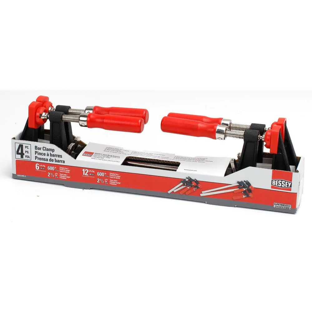 4Piece Bessey Clutch Bar Clamp Set