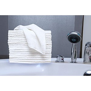 MWJ-07199 J - Cotton velour monogram towel (2 Pack) - White/Black