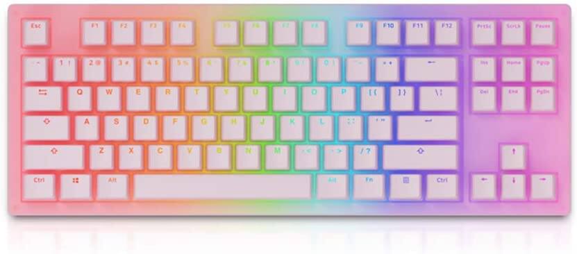 EPOMAKER AKKO Sakura 87 Keys RGB Wired Mechanical Keyboard with Acrylic Translucent Case, PBT Pudding Keycaps for Gaming/Mac/Win--$81.75 +Free Prime Shipping