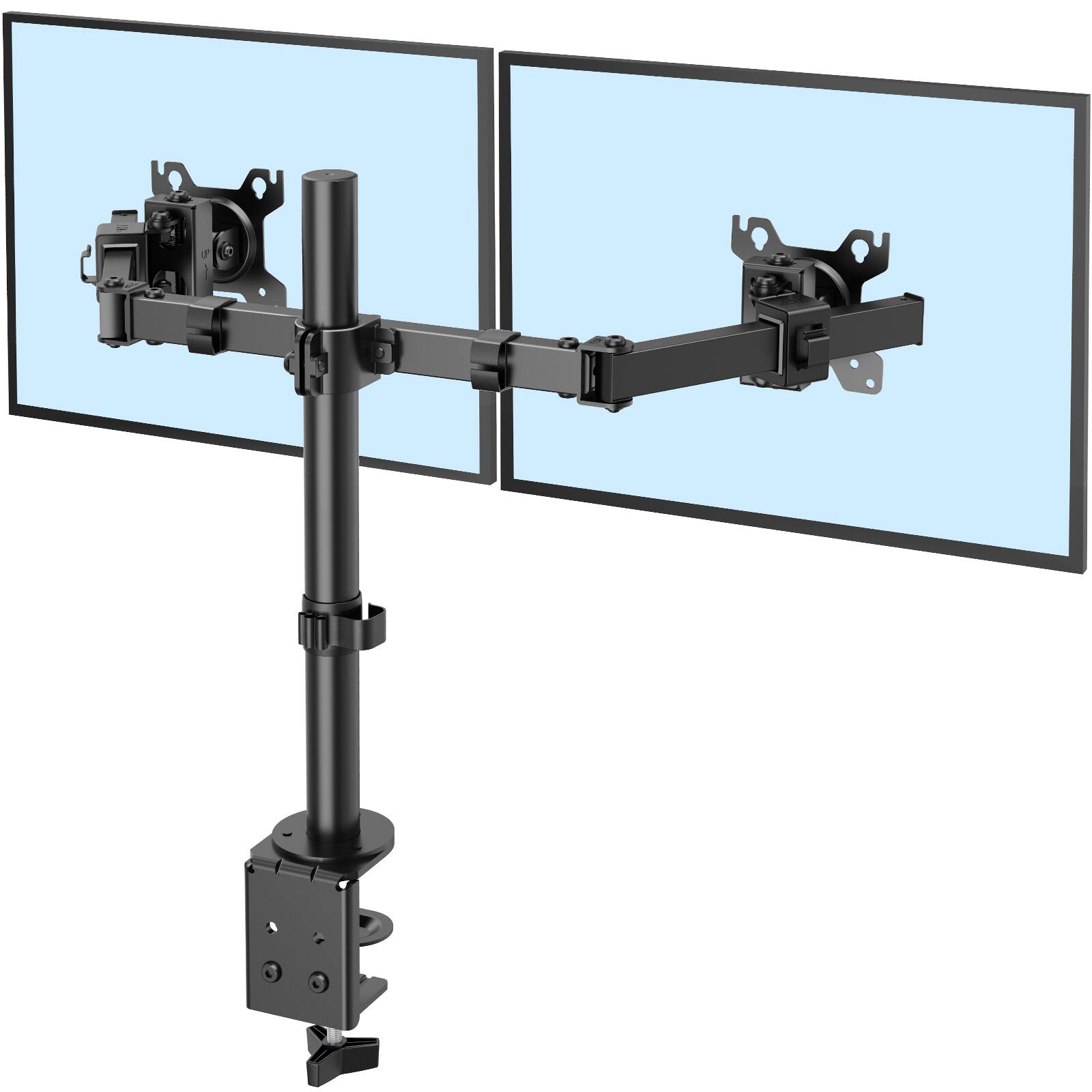 PERLESMITH Dual Monitor Mount Stand for 17''-32'' Screens Screens w/C-Clamp and Grommet Base only $21.99 + Free Shipping w/ $35