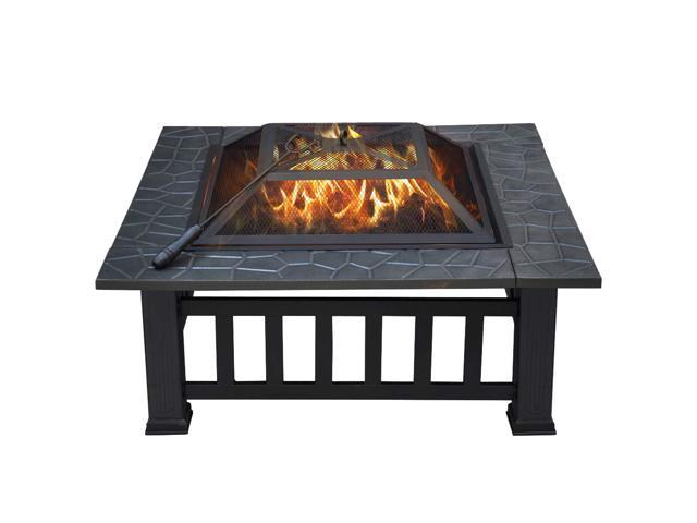 Kingso UG03519 34" BBQ Square Table Fire Pit / Outdoor Fireplace for $69.99 w/ FS $69.98