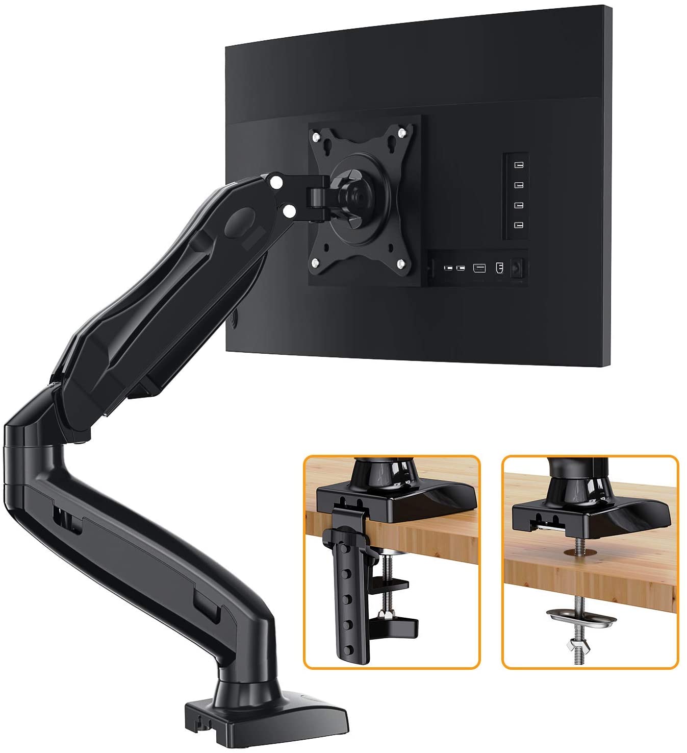 PERLESMITH Single Monitor Mount Stand for Most 17-27 inch Flat Curved Monitors only $19.99 + Free Shipping